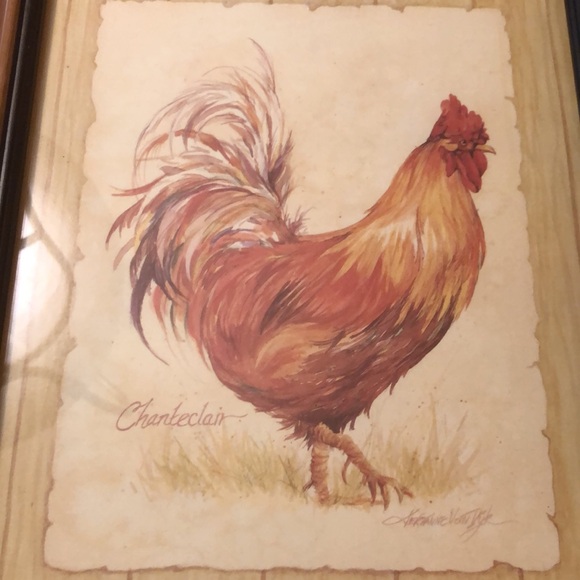 "Chanteclair" Framed 8x10” Rooster 2002 Scafa Art-Signed Jerianne Van Dijk - Picture 2 of 3
